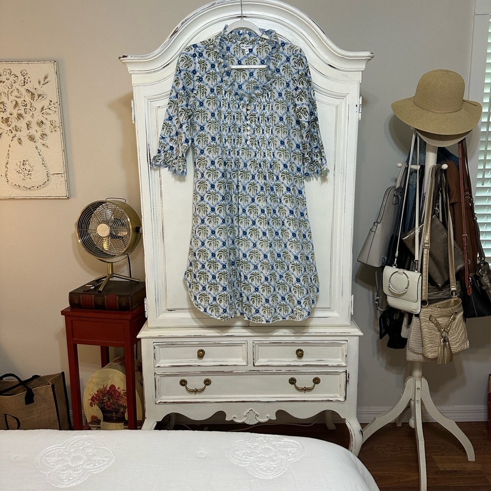 At Last Women’s Dress with Blue and Green Floral Design